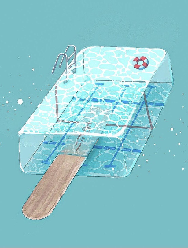 アイスバー プール 浮き輪 錠剤 組み合わせがおもしろい夏イラストが話題 ウォーカープラス