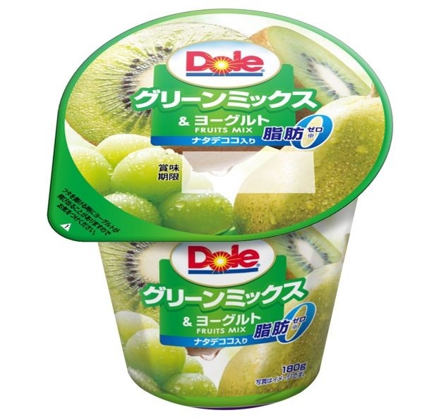 【写真を見る】脂肪0ヨーグルトに“グリーンのフルーツ”をミックスした「Dole グリーンミックス＆ヨーグルト」(希望小売価格132円)は3月27日(月)発売