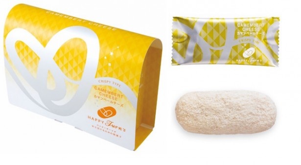 チーズパウダーにカマンベールチーズを75％使用し、口いっぱいに広がる濃いチーズがおいしい「12個 ハッピーターンズ カマンベールチーズ」(540円)