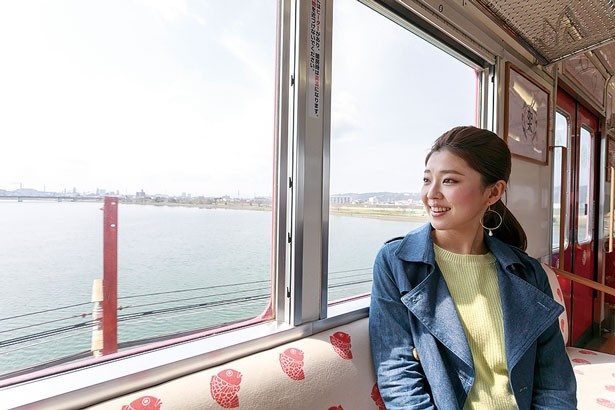 南海加太線のめでたいでんしゃからは紀ノ川などが眺められ車窓バッチリ♪