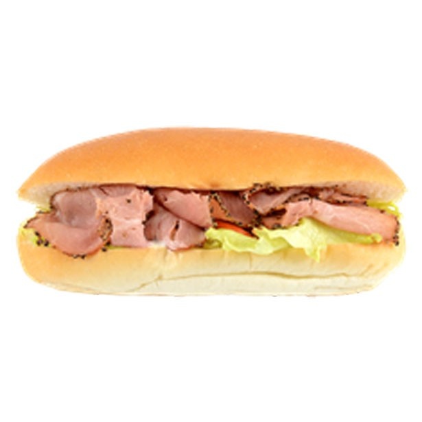 「パストラミサラダロール」(230円)。パストラミポークのスライスに、からしマヨネーズがアクセントをプラス