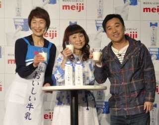 八光となるみが「明治おいしい牛乳」の特命販売部長に