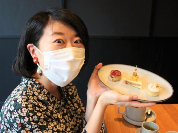 「スイーツとセイボリーの品数のバランスがいい！」と編集部の石川も大満足