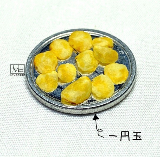 1円玉の上にのるポテチ