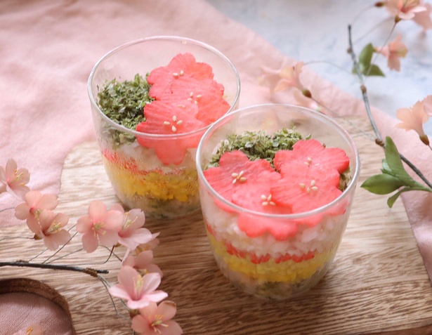 大根桜のカップ寿司