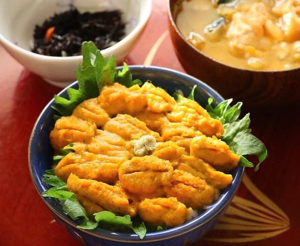 ニンジン、カボチャ、ひじきを使った簡単ヘルシーウニ丼