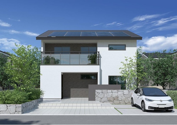 太陽光パネルを取り付けることにより、再生可能エネルギーを利用し、家の一生を通じてCO2の収支をマイナスにするエコな家だ。また蓄電池を設置すれば、夜や災害時への備えになる