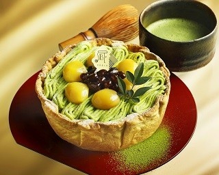 贅沢で上品な和風スイーツ！「栗と大納言の宇治抹茶チーズタルト」