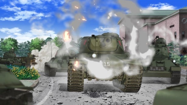 戦車戦にも登場した大洗文化センター(右奥)で、映画を見られるチャンス!