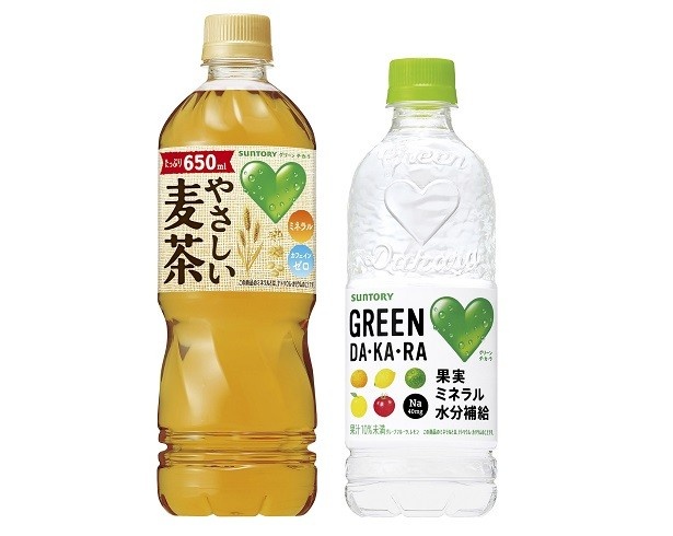 【写真を見る】「GREEN DA・KA・RA やさしい麦茶」と「GREEN DA・KA・RA」