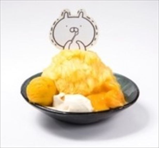 「“うさまる”マンゴーかき氷」(1700円)は本国台湾でも定番の人気メニューにオリジナルのうさまるイラストのもなかをのせたメニュー