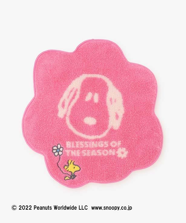「フラワーダイカットミニタオル」ピンク