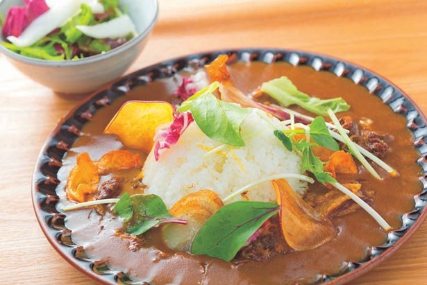 【写真を見る】ファームサーカス食堂の「牛すじカレー」(980円)。じっくり煮込んだ牛スジと、ダシで割ったカレーが好相性