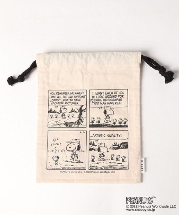 特価限定品ピーナッツ スヌーピー PEANUTS ポーチ 可愛いいコマ漫画の柄 新品 サイズ21×15 スヌーピー