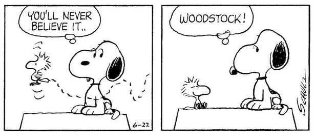 「ピーナッツ」複製原画(部分)「ウッドストック誕生！」(1970年6月22日)