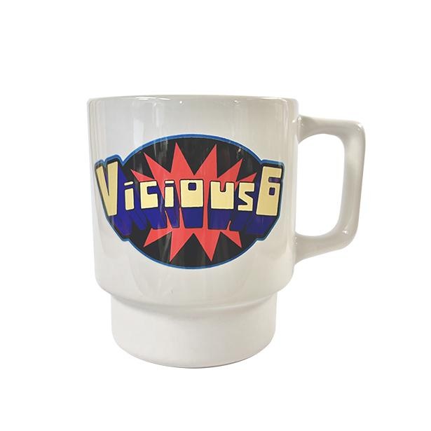 70's風のデザインがかわいいヴィシャス・シックス ロゴ柄の「マグカップ」