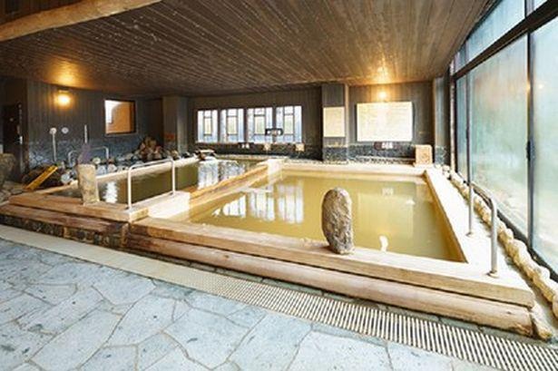大谷田温泉 明神の湯の天然ヒバを使用した浴槽