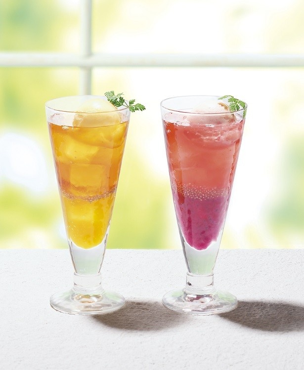 話題のノンカフェインティーをアレンジしたドリンクデザート