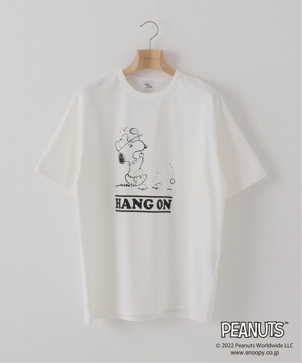 ホワイト「【PEANUTS×EDIFICE GOLF】別注 オーバーサイズ プリントTシャツ」(7480円)
