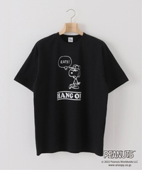 ブラック「【PEANUTS×EDIFICE GOLF】別注 オーバーサイズ プリントTシャツ」(7480円)