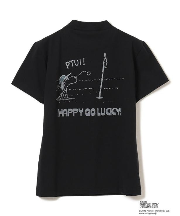 ブラック「＜WOMEN＞PEANUTS×BEAMS GOLF/別注 スヌーピー モックネックシャツ」(1万5400円)