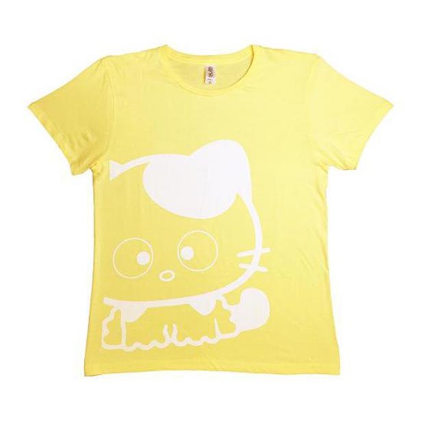 「ビッグサイズプリントTシャツ(Yellow×White)」(3667円)※サイズ:S