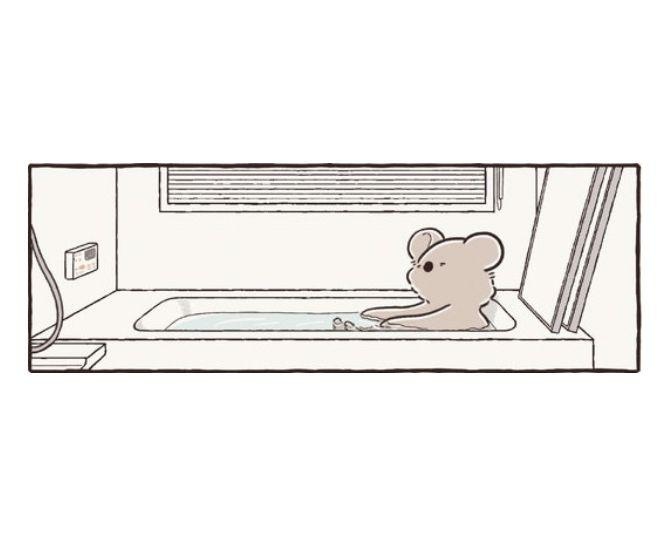 【漫画】お疲れモードのコアラ。お風呂でゆっくりするのかと思いきや…？／コアラ絵日記(第10回)
