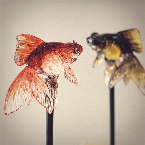 【写真を見る】キレイな金魚の飴細工！
