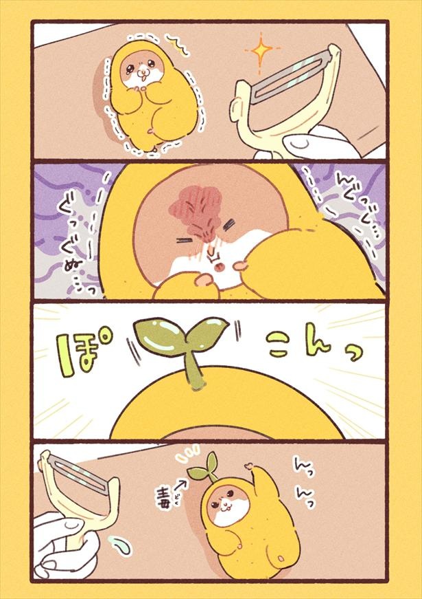 漫画】ハムスターだけど野菜!?謎めく生き物のキュートな日常描く4コマ漫画に癒やされる｜ウォーカープラス