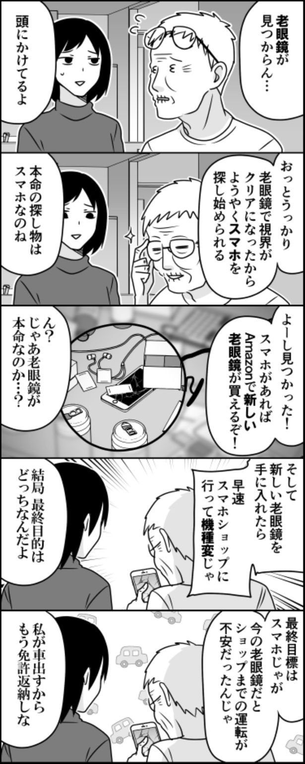 スマホと老眼鏡