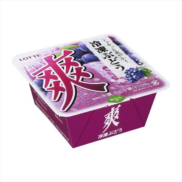 6月12日(月)に発売する「爽 冷凍ぶどう」(税抜130円)はブドウを凍らせたような味わい