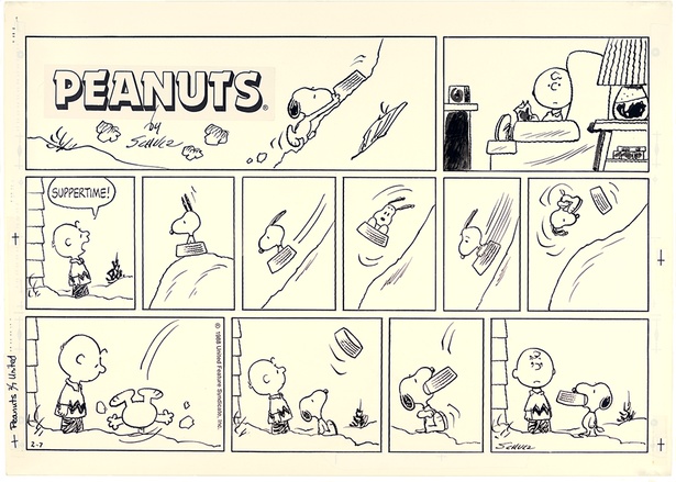 「ピーナッツ」原画　1988年2月7日