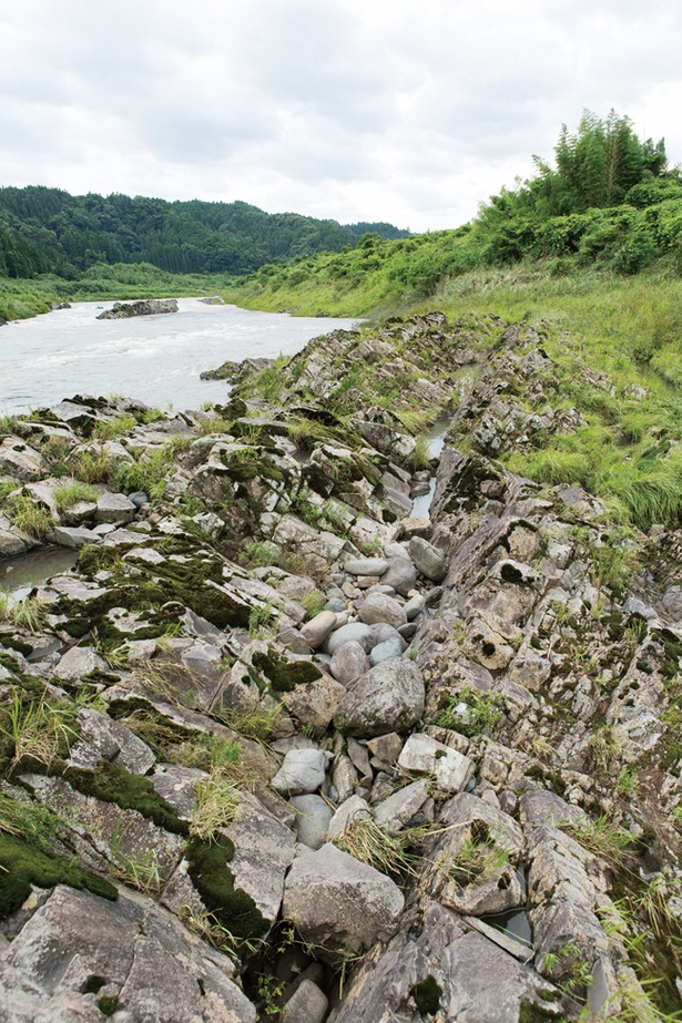 大野川沿いの河原道は岩場が続くため、歩きやすい服装で行くのがベター