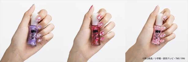 左からラベンダー、ベリーレッド、ベビーピンク