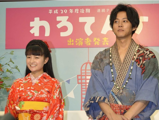 葵と松坂は京都編の撮影中。薬種問屋のお嬢様と旅芸人のいでたちで登場した