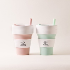 「PEANUTS Cafe」オンラインショップで、stojoとコラボしたポータブルカップが発売中！