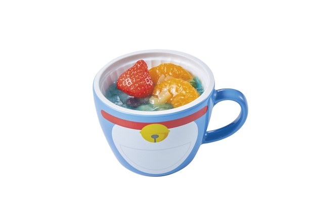 ドラえもん・フルーツゼリー(1300円)はマグカップの持ち帰りOK