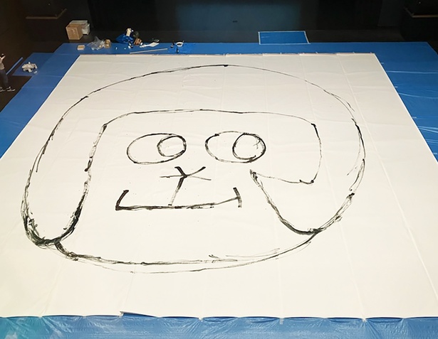 2022年に実施された「オカザえもん10周年芸術祭」で描かれた「大オカザえもん絵」