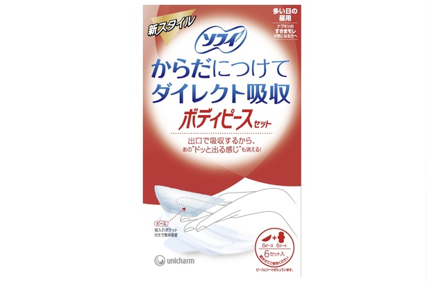 「ソフィ シンクロフィット」の前身となる2005年に発売した「ソフィ ボディピース」。このときはまだトイレに流せる仕様ではなかった(販売終了済)