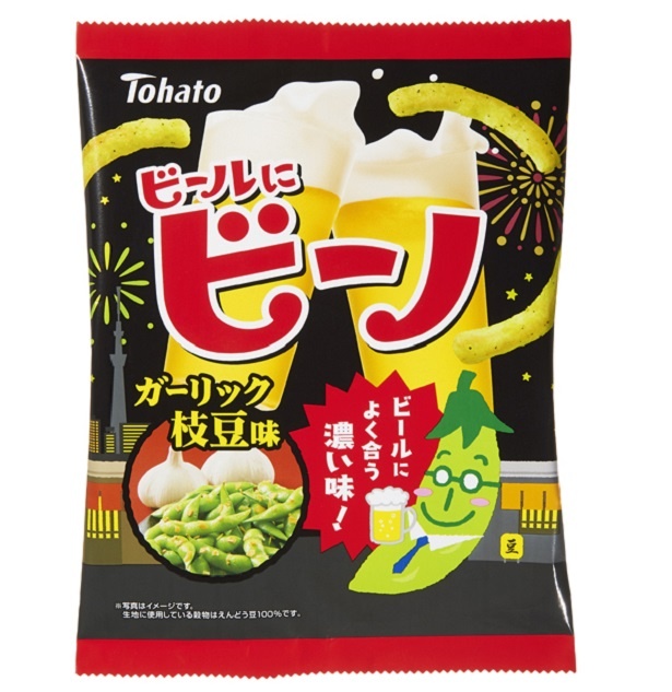 【写真を見る】7月17日(月)から全国で新発売の「ビールにビーノ・ガーリック枝豆味」