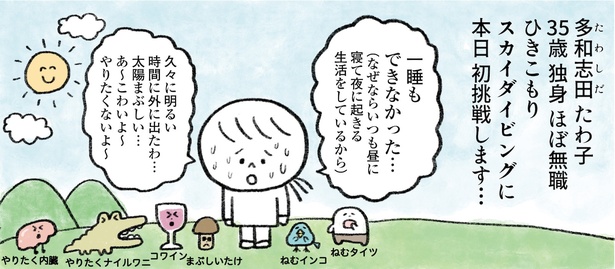   “生きるのがしんどい女”がスカイダイビングに挑戦する実録漫画