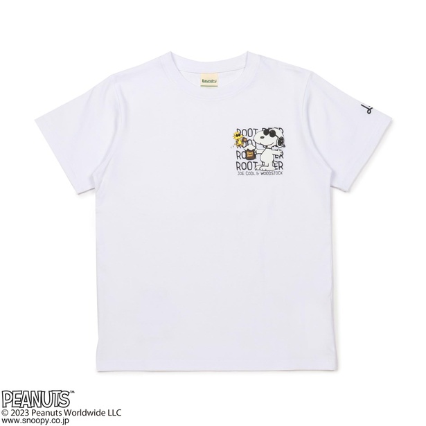 「PEANUTSコラボ ROOT BEER Tシャツ」(ホワイト)