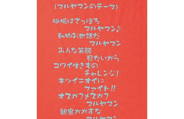 前面にキャラクターがプリントされたタイプの背面。歌詞付き
