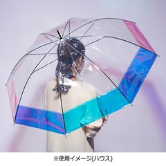 傘の外周をフチ取るようにオーロラ素材を配置
