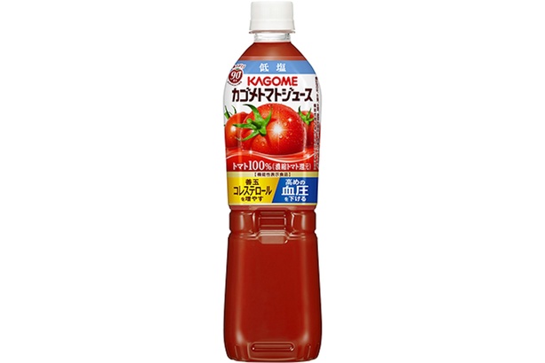 「カゴメトマトジュース低塩」(720mlPET) 90周年ロゴのついた限定パッケージ