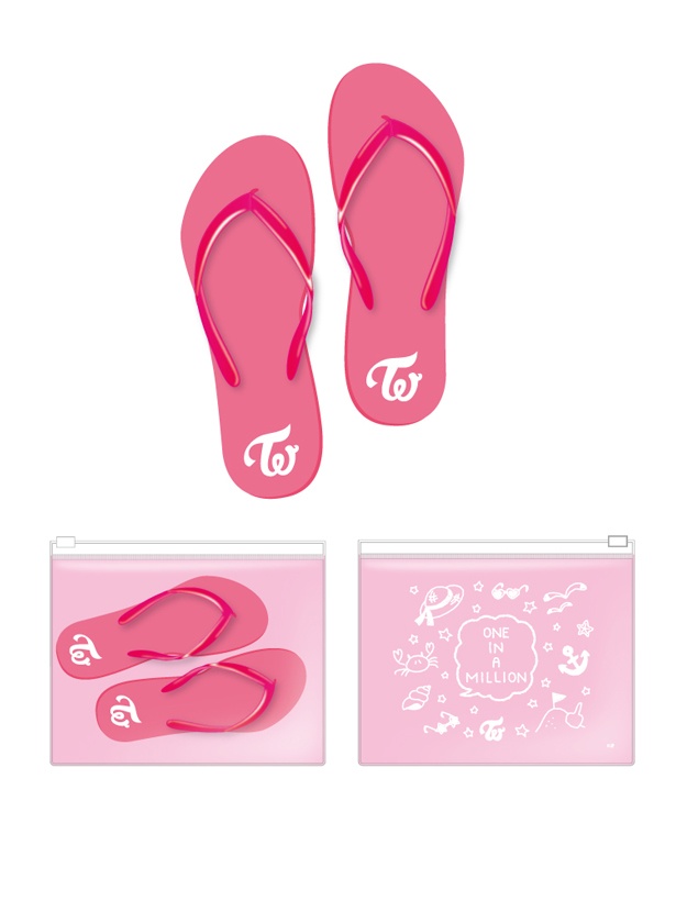 日本初のポップアップストア「#TWICE POP UP STORE」にて販売！「ビーチサンダル」3600円※実際の商品とデザインが異なる場合がございます