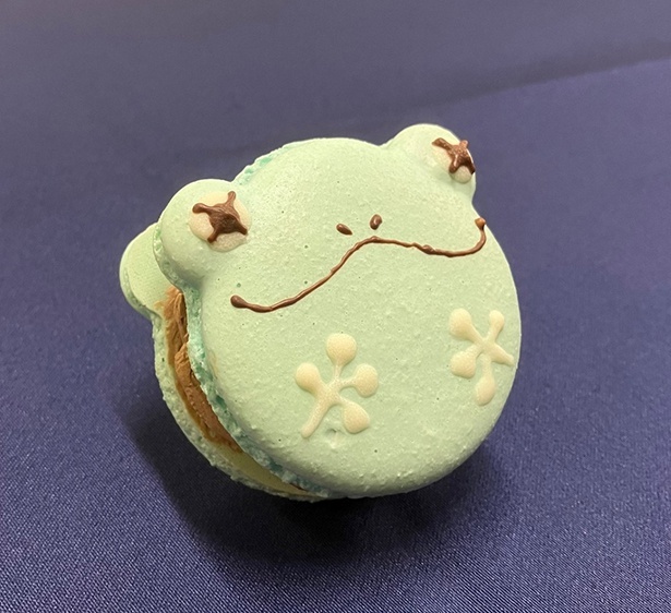 もうどく展 ReMixオリジナルマカロン「ジュウジメドクアマガエル」抹茶味