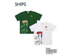 スヌーピーの大胆なイラストにくぎ付け！「ポケット付きTシャツ」全2色(ホワイト、カーキ)/M・L(レディース)