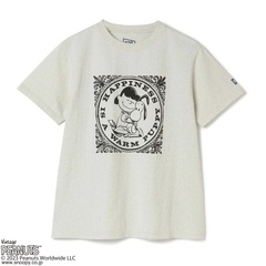 「DENIM MIX HAPPINESS Tシャツ」ルーシーの名言をモチーフにしたヴィンテージ風デザイン