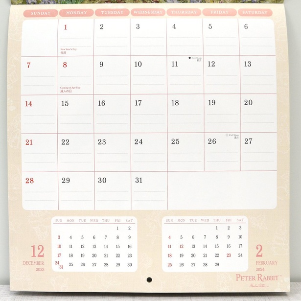 前月と翌月のカレンダーつきで、振り返りや次月の予定確認にお役立ち！
